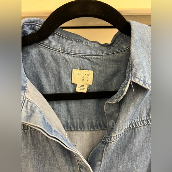 A New Day Oversized Button Down Denim Dress with Pockets - Picture 7 of 7